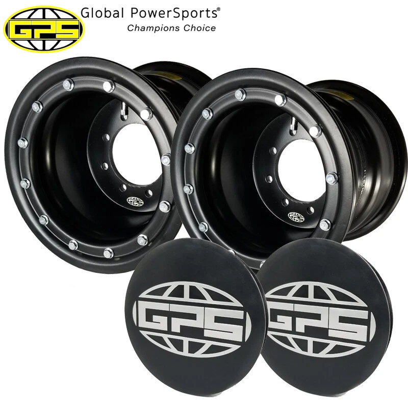 Youth Atv wheels,  8x6, 2+4, 4/110/115, w/BLACK Alum rings, by GPS  - Image 1 of 1
