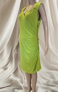 Michael Kors size 10 knee length knit zippers dress, lime,poly spandex New $120 - Picture 1 of 10