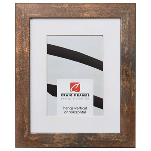 Craig Frames Bauhaus 125, 1.25" Modern Industrial Rust Picture Frame With a Mat - Picture 1 of 9