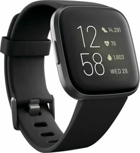 NEW Fitbit Versa 2 Health & Fitness Smartwatch Authentic Activity Tracker-Black - Picture 1 of 7