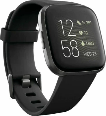 NEW Fitbit Versa 2 Health & Fitness Smartwatch Authentic Activity Tracker-Black - Image 1 of 4