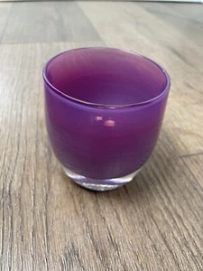 GLASSYBABY BELLE Handblown Glass Votive Candle Retired Purple Pink Pre Trisk  - Picture 1 of 10