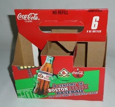 2001 Coke cardboard bottle carrier RED SOX 100 SEASONS Boston Coca Cola 6pk