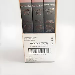 Confezione da 3-Revolution The One-Blush Stick per Guance o Labbra MATTE MALIBU-Guancia+Labbra - Foto 1 di 6