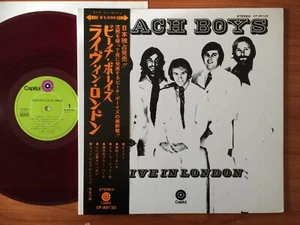 "BEACH BOYS LIVE IN LONDON" w/OBI JAPAN ONLY RED WAX STEREO CAPITOL CP-80120 LP - Picture 1 of 16