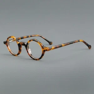 Vintage Round Eyeglasses Frame Men Women Plate Wooden Frame Clear Lens Glasses - Imagen 1 de 21