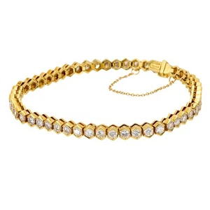 Tiffany & Co. 5 carat total weight diamond 18k yellow gold tennis bracelet - Picture 1 of 4
