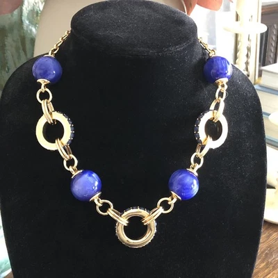 "Collar Kate Spade Second Nature 22"" oro azul cobalto" Foto 1 de 4