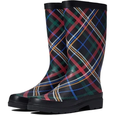 Sugar Women Raffle 4 Tall Rain Boots Size US 8M Black / Red Plaid Rubber - Image 1 of 4