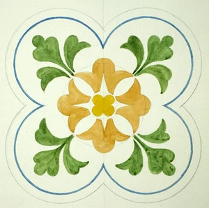 COMPOSITION DE DECOR DE FLEURS dessin originale - Picture 1 of 1