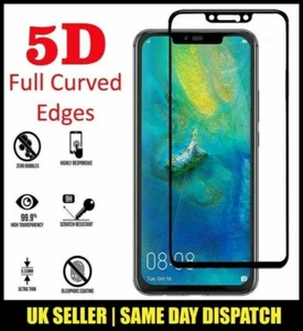 5D/10D FULL Edge To Edge Tempered Glass Screen Protector For Huawei Mate 20 Pro - Picture 1 of 7
