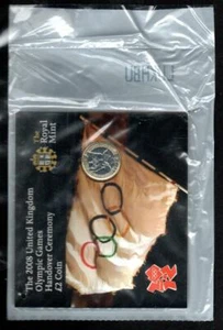 Royal Mint UK 2008 CEREMONIA DE ENTREGA DE LOS JUEGOS OLÍMPICOS BU MONEDA £5 LIBRAS Sellada - Imagen 1 de 2