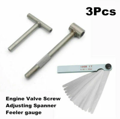 Motorcycle Engine Valve Screw Adjustable Spanner Tool+Feeler Gauge Set for GY6 Foto 1 de 4