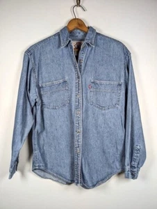 Levi's Denim Button Up Shirt Womens Size Large Vintage 90s Western Red Tab Rodeo - Picture 1 of 5