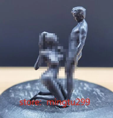 Estatua colgante amuleto de amor pene tallada a mano de cobre bronce negro macizo- Foto 1 de 4