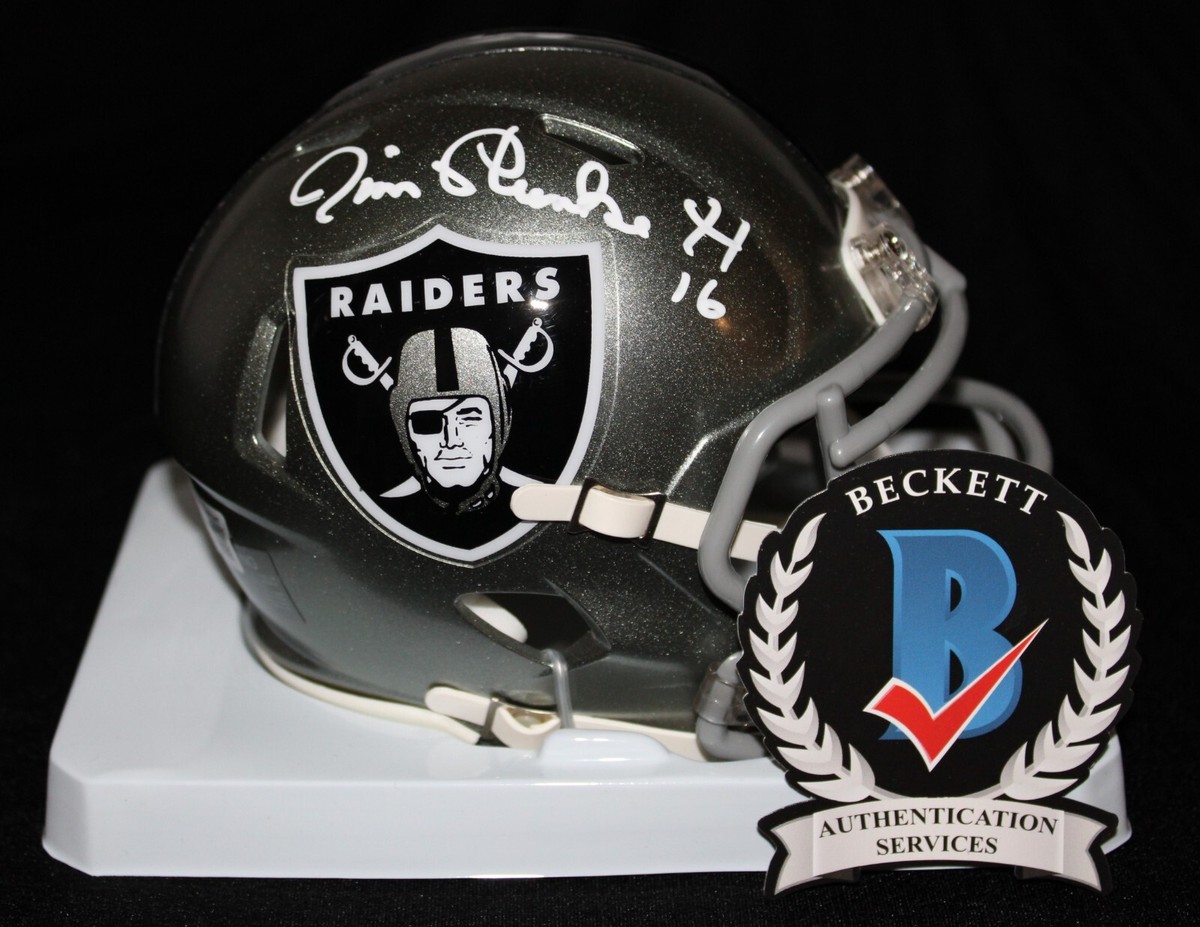 Jim Plunkett Autographed Oakland Raiders Throwback Jersey In Black