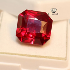 Natural GIE Certified Red Ruby Loose Gemstone 12.70 Ct Square Cut Unheated Gem