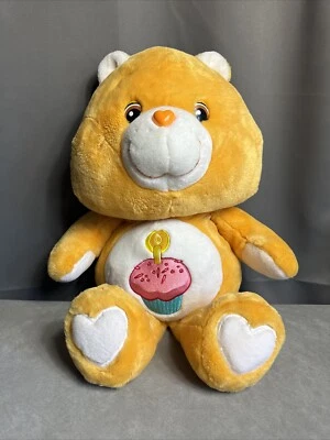 "Cupcake grande de felpa de 24"" para el cuidado de cumpleaños de oso - principios de la década de 2000 raro difícil de encontrar" Foto 1 de 4