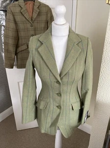 Chaqueta de hacking Shires Huntingdon para damas 30” (4-6) lana tweed rosa/azul a cuadros nueva con etiquetas - Imagen 1 de 24