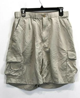 Simms Men Beige Pleat Front Elastic Waist Casual Outdoors Fishing Cargo Shorts L - Изображение 1 из 4