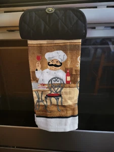 Hanging Kitchen Dish Towel w/ Pot Holder Top - Italian Chef - Picture 1 of 1