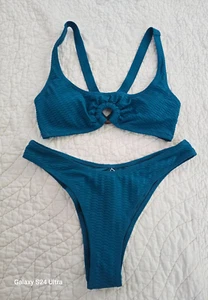 NUEVO Conjunto de traje de baño bikini para mujer Cupshe 2 piezas - anillo verde azulado talla/s nuevo con etiquetas - Imagen 1 de 6