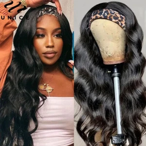 Mongolian Body Wave Headband Human Hair Wigs Glueless Wear and Go Wigs for Women - Picture 1 of 12