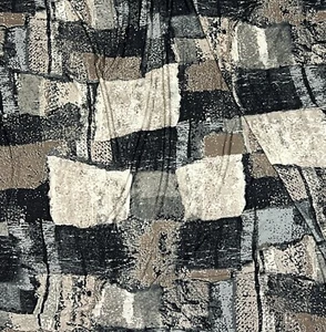2 Yard Beige Black Green Printed 4way Stretch Fabric 50” Width - Picture 1 of 2