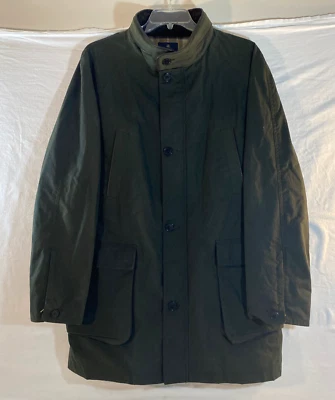 Abrigo Brooks Brothers Para Hombres Pesado Granero Verde XL Frontal Cremallera y Botón con Capucha de Nylon Foto 1 de 4