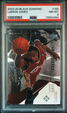 2003-04 Upper Deck UD Black Diamond #184 LEBRON JAMES Rookie Card PSA 8 RC NM-MT