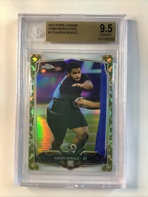 2014 Topps cromo Aaron Donald camuflaje refractor novato/499 BGS 9,5 RAMS Foto 1 de 2