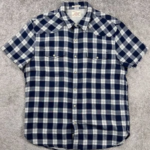 Camisa Lucky Brand Para Hombres California Fit Abotonada Grande Azul Cuadros a Cuadros - Imagen 1 de 12