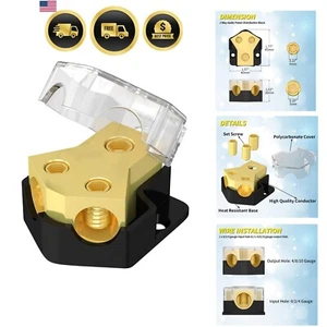 Bloque de distribución de energía de audio para automóvil divisor de tierra de 2 vías calibre 0 2 4 - Imagen 1 de 8