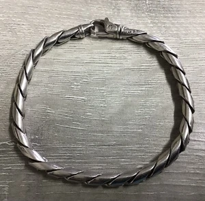 "Brazalete de eslabones de plata de ley David Yurman de 9"" de largo - PRE-USADO" - Imagen 1 de 5