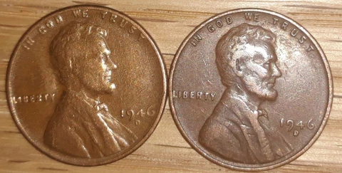 1946 D Wheat Penny With DDO And Double Ear Cover