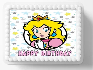 Peach Princess Gamer Edible Image Birthday DIY Edible Cake Topper -01 - Picture 1 of 1