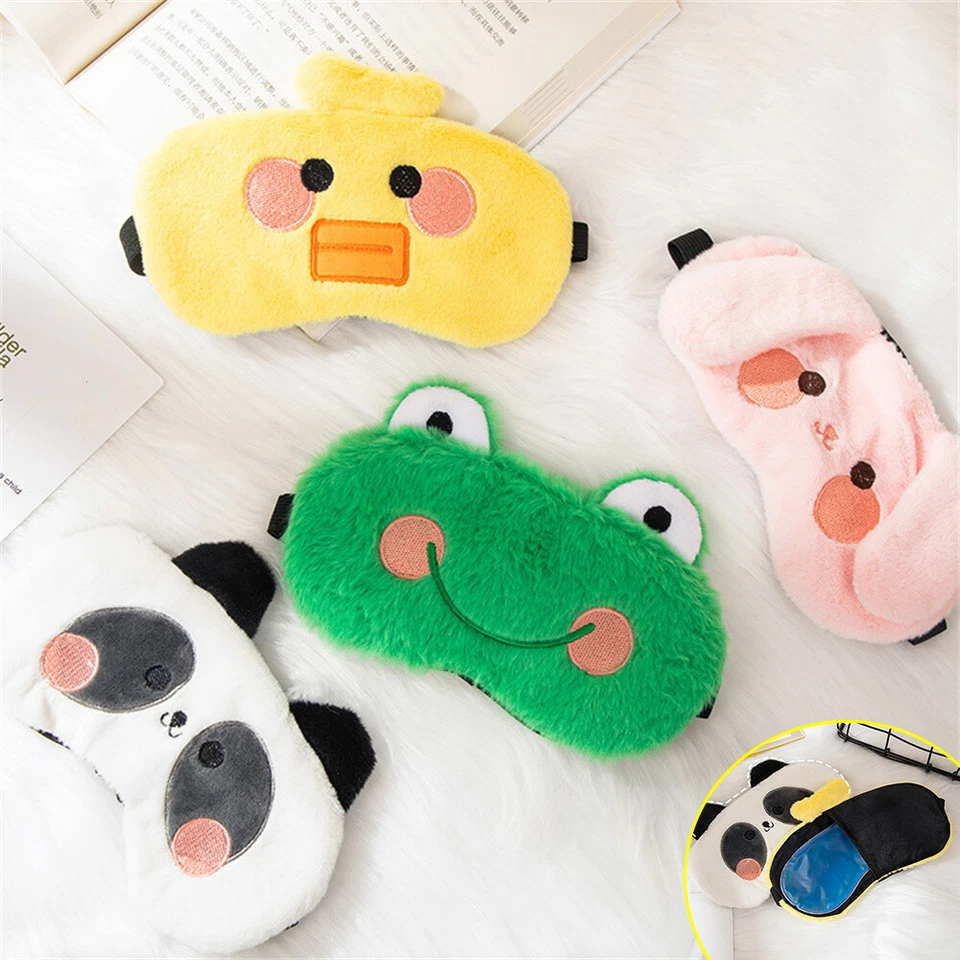 Plush Eye Mask Blackout Relieve Fatigue Comfortable Sleep Relax Cartoon Cute - Image 1 of 4