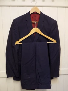 mens MARKS & SPENCER INDIGO WOOL TAILORED FIT SUIT SIZE 38"S CHEST 32"WAIST 29"L - Picture 1 of 13