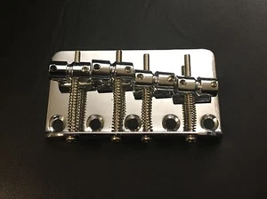Genuine Fender Chrome 4-String Bass Bridge FMIC Product - Picture 1 of 7