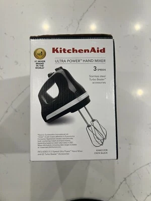 3-скоростной ручной миксер KitchenAid Ultra Power в черном ониксе KHM312OB (НОВЫЙ В КОРОБКЕ) - Изображение 1 из 4