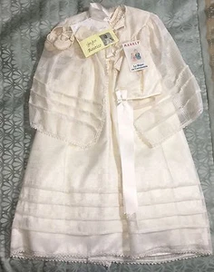 Vintage Maraly Baptism Christening Outfit Gown Mexico Shoes Bonnet Cape Bautizo - Picture 1 of 6
