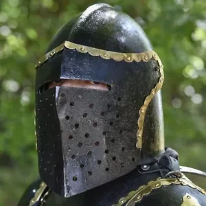 The Wicked Black Knight Functional Medieval Helmet Hand Forged Blacked Armor - Picture 1 of 5