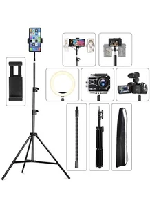 Phone Tripod, 22.8" to 67" Flexible Phone Tripod Stand with Phone Holder for Rec - Picture 1 of 5