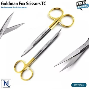 Surgical Dental Scissors Goldman-fox Tissue and Trimming Microsurgery Shear 2Pcs - Picture 1 of 3