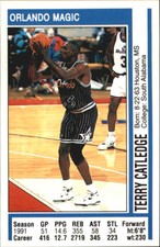 1991-92 Panini Stickers Orlando Magic Basketball Card #71 Terry Catledge
