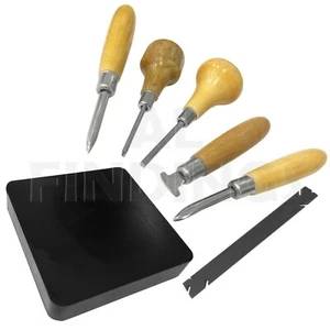 Stone Setting Claw Bezel Prong Lifter Pusher Roller Burnisher & 6" Rubber Block - Picture 1 of 12