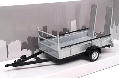 Cararama 1/43 Scale 4-92310 - Single Axle Car Trailer - Silver - Image 1 of 4