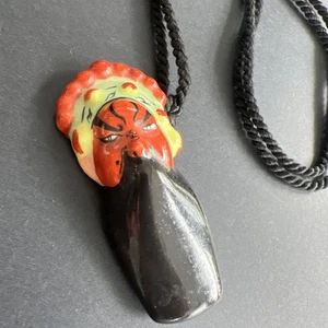 3D bemalt Schwarz Bart Oper Gesichtsmodellierung Vintage Hochzeit Halskette - Bild 1 von 6