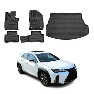 Alfombrillas y revestimientos de carga personalizados para Lexus UX200 UX250h 2019-2025 negro 5 piezas Foto 1 de 4