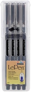 Uchida Le Pen .03mm Point 4/Pkg-Black - 4300-4B - Bild 1 von 4